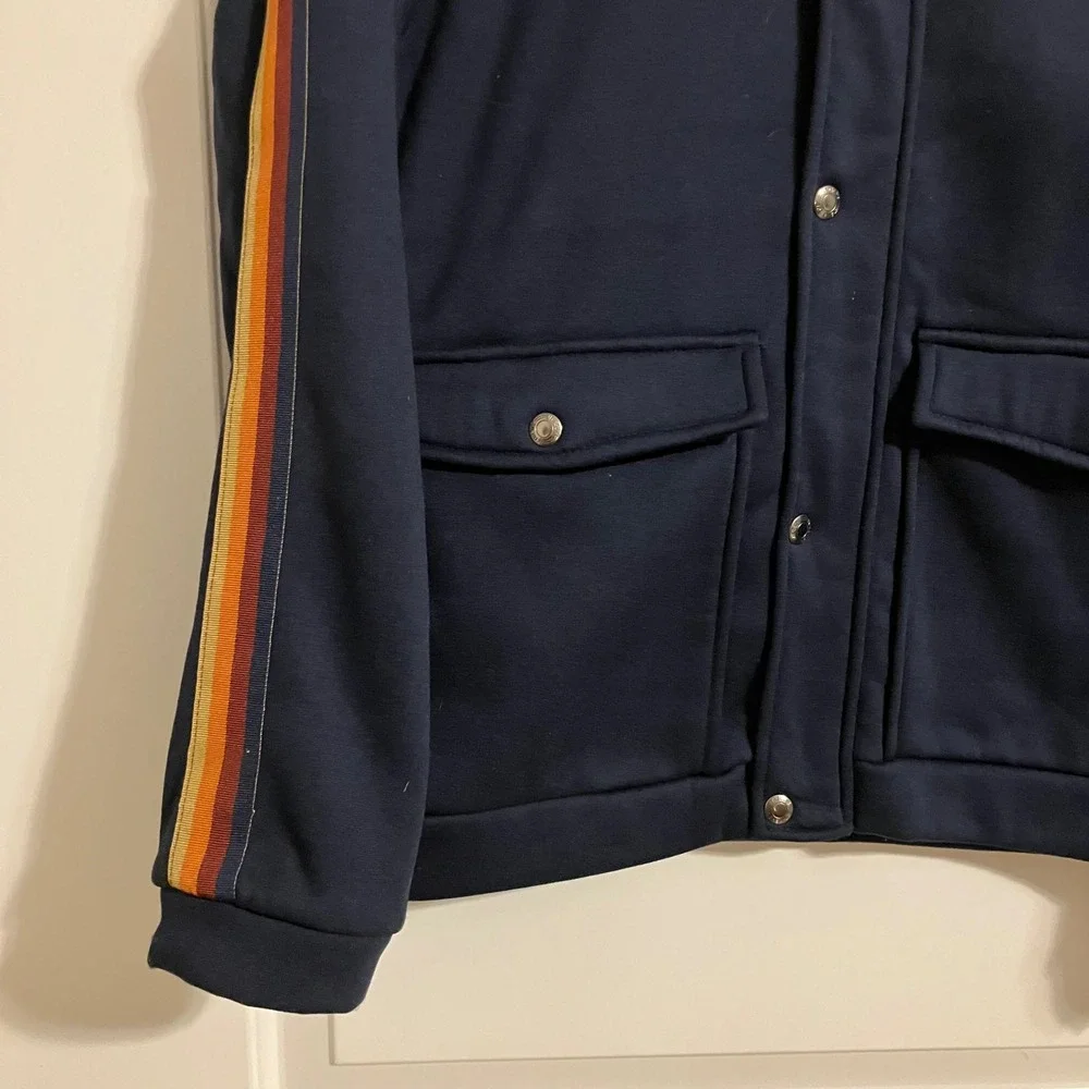 iXtreme Boys Navy Blue Hooded Snap Front Jacket Racing Stripe Size 18 NWT